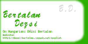 bertalan dezsi business card