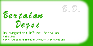 bertalan dezsi business card